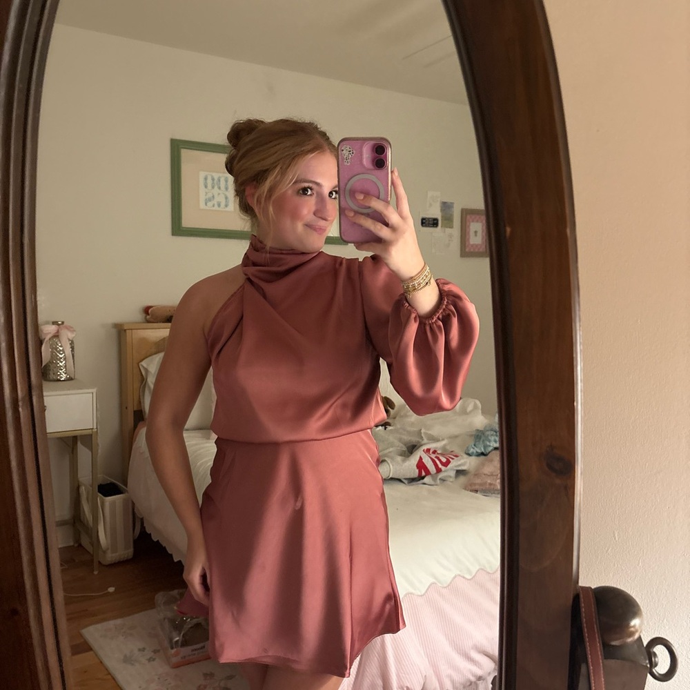 Rose semi formal cocktail dress